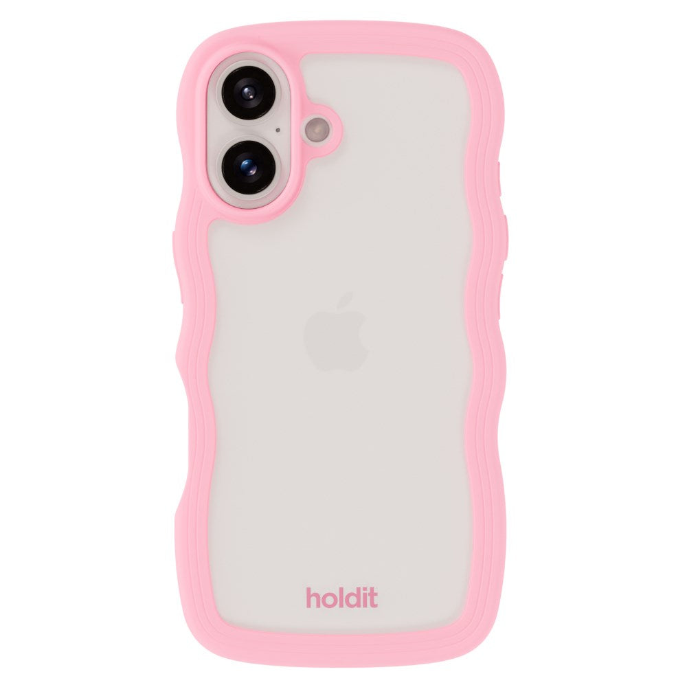 Holdit iPhone 16 Plus Wavy Deksel - Pluss Rosa/Transparent