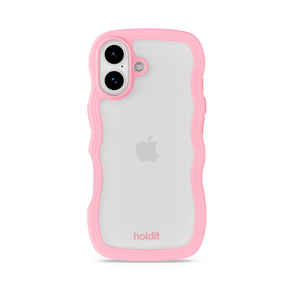 iPhone 17 Holdit Wavy Cover - Pink / Transparent