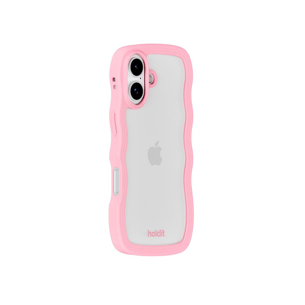 iPhone 17 Holdit Wavy Cover - Pink / Transparent