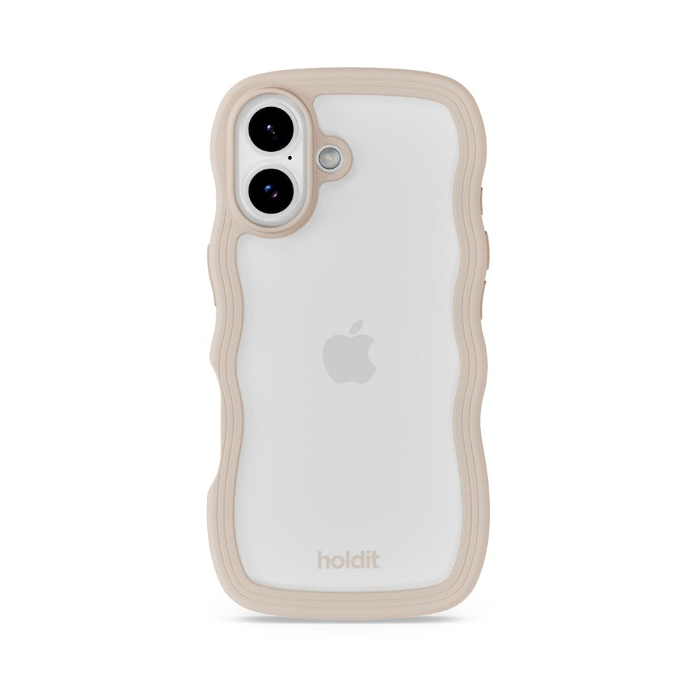 iPhone 17 Holdit Wavy Cover - Light Beige / Transparent