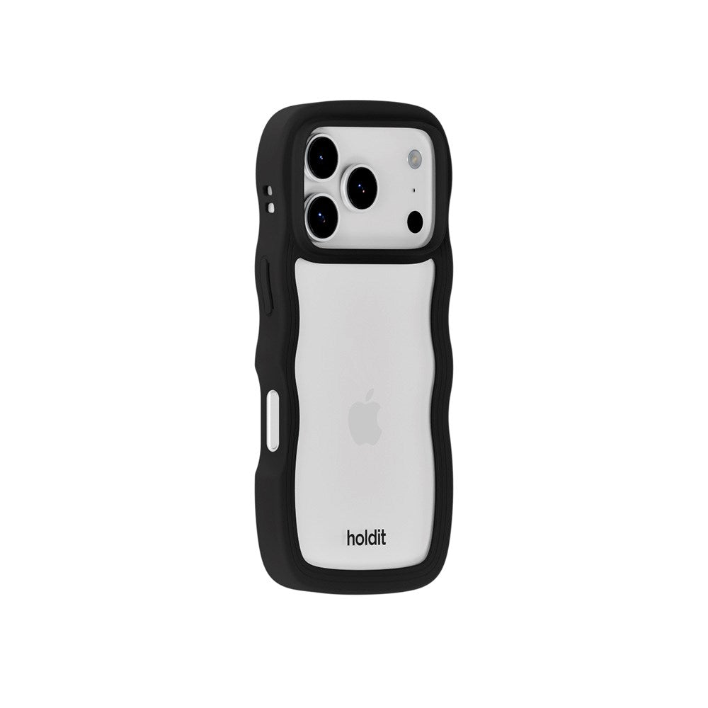 iPhone 17 Pro Holdit Wavy Cover - Black / Transparent