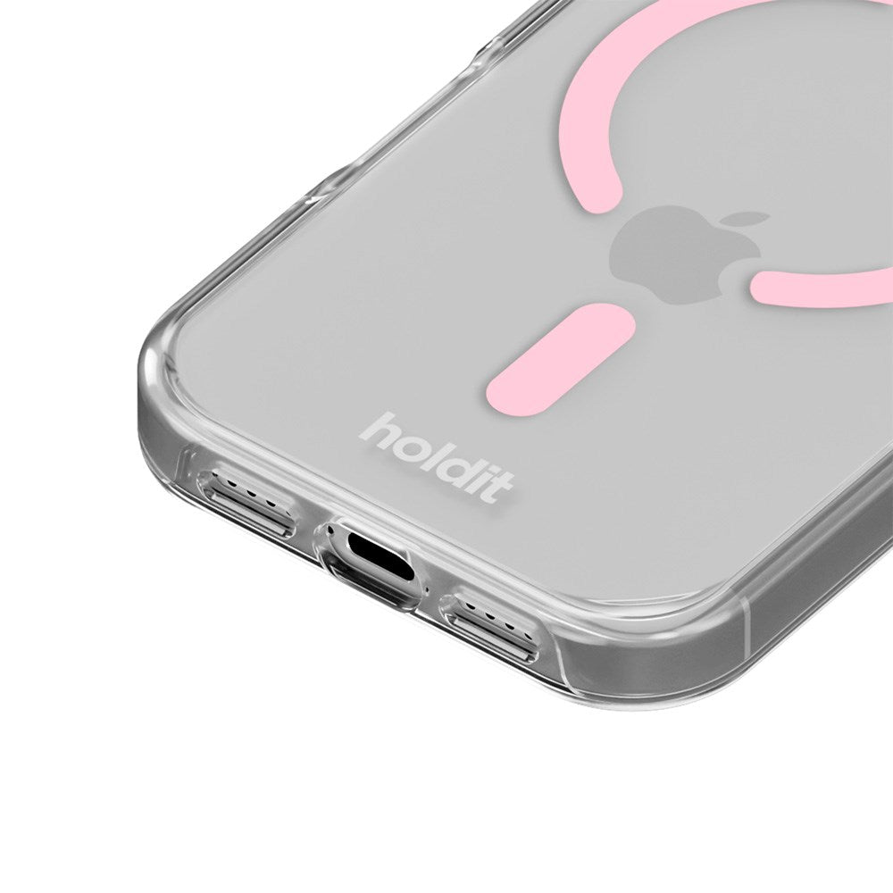 iPhone 17 Pro Holdit MagSafe Cover - Transparent / Pink