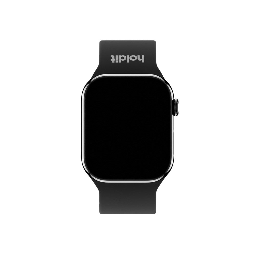Apple Watch (38/40/SE/41/42mm) Holdit Silikone Rem m. Spændelukning - Black