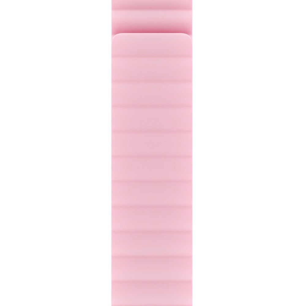 Apple Watch (42/44/SE/45/46/49mm) Holdit Silikone Rem m. Magnetlukning - Lyserød / Beige