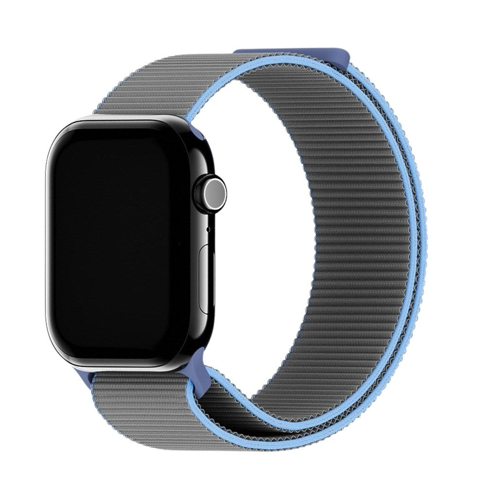 Apple Watch (38/40/SE/41/42mm) Holdit Nylon Rem - Grå / Blå