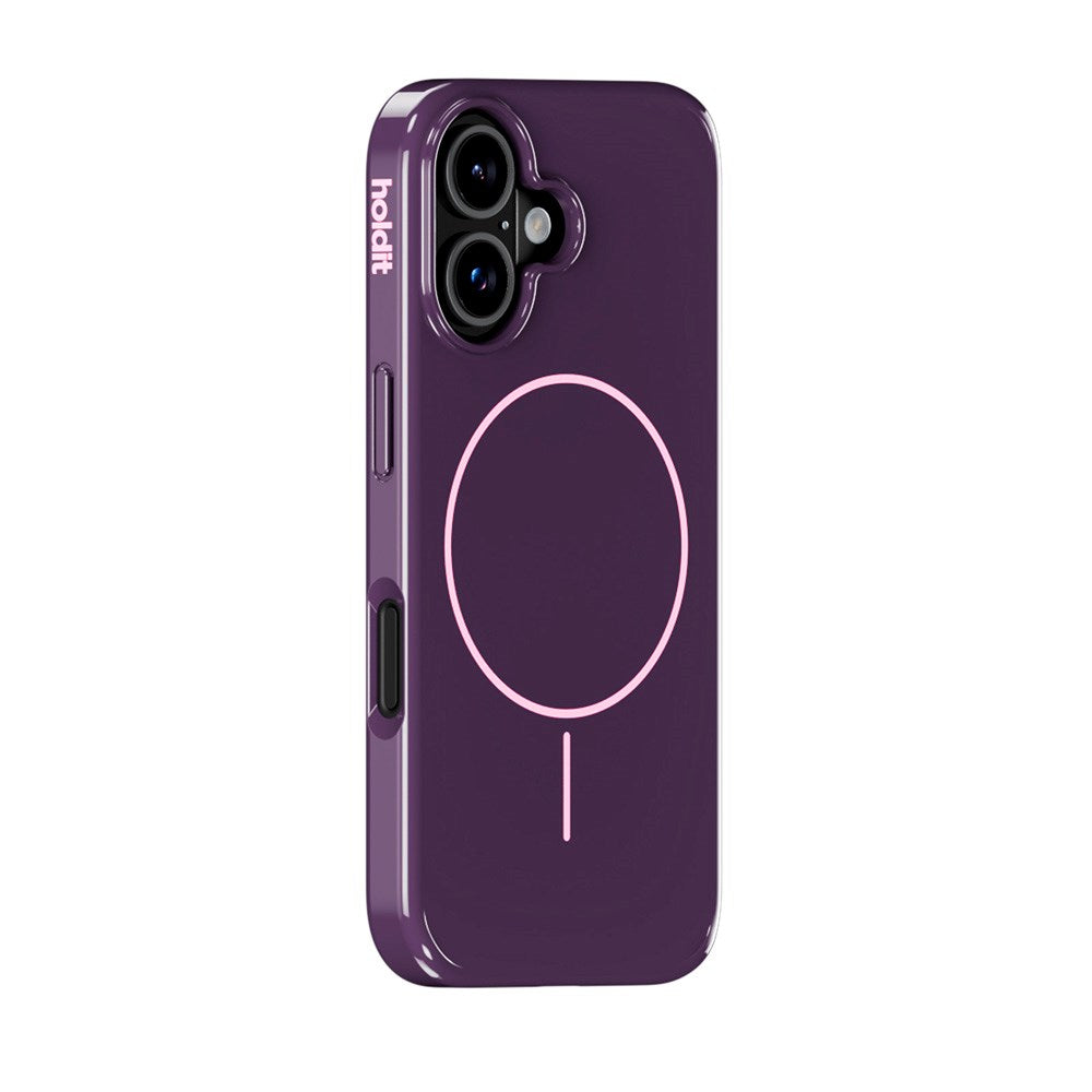 iPhone 16 Holdit Mono Case - MagSafe Kompatibel - Deep Plum / Pink