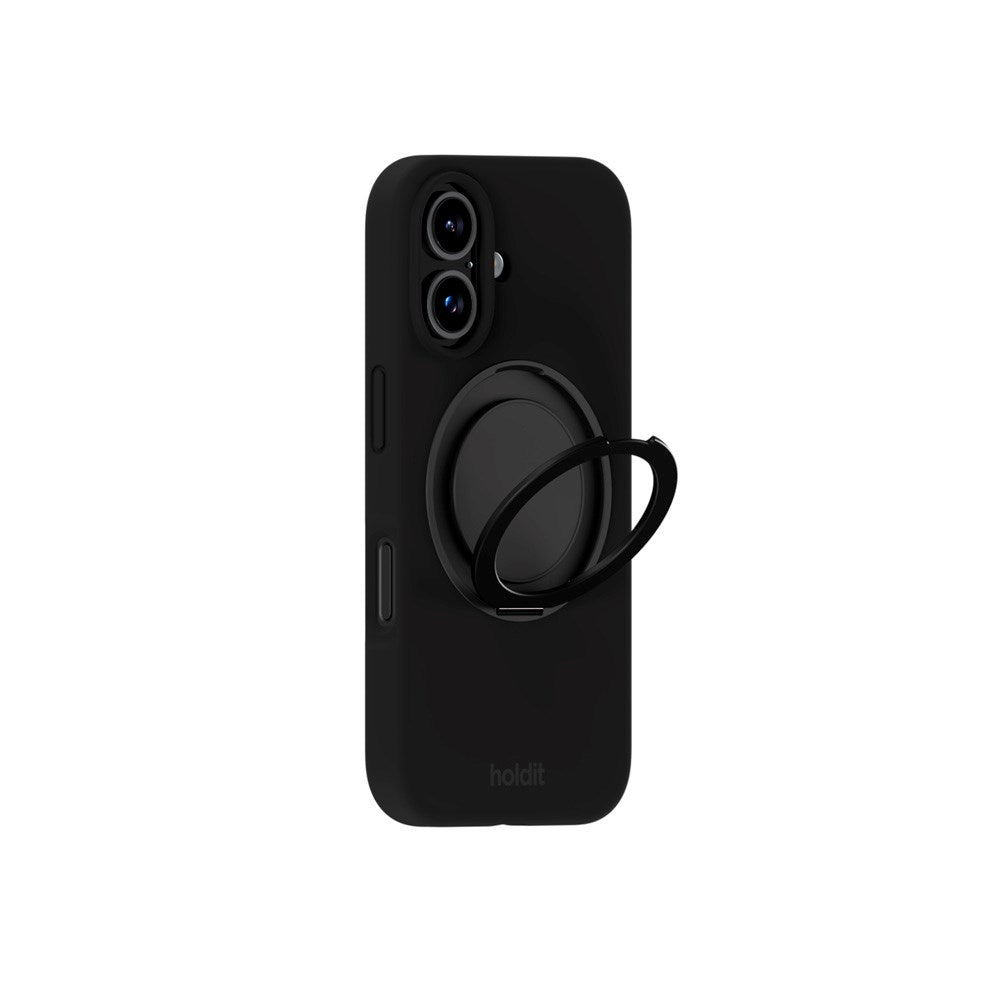 iPhone 16 Holdit Silikone Stand Cover - Black