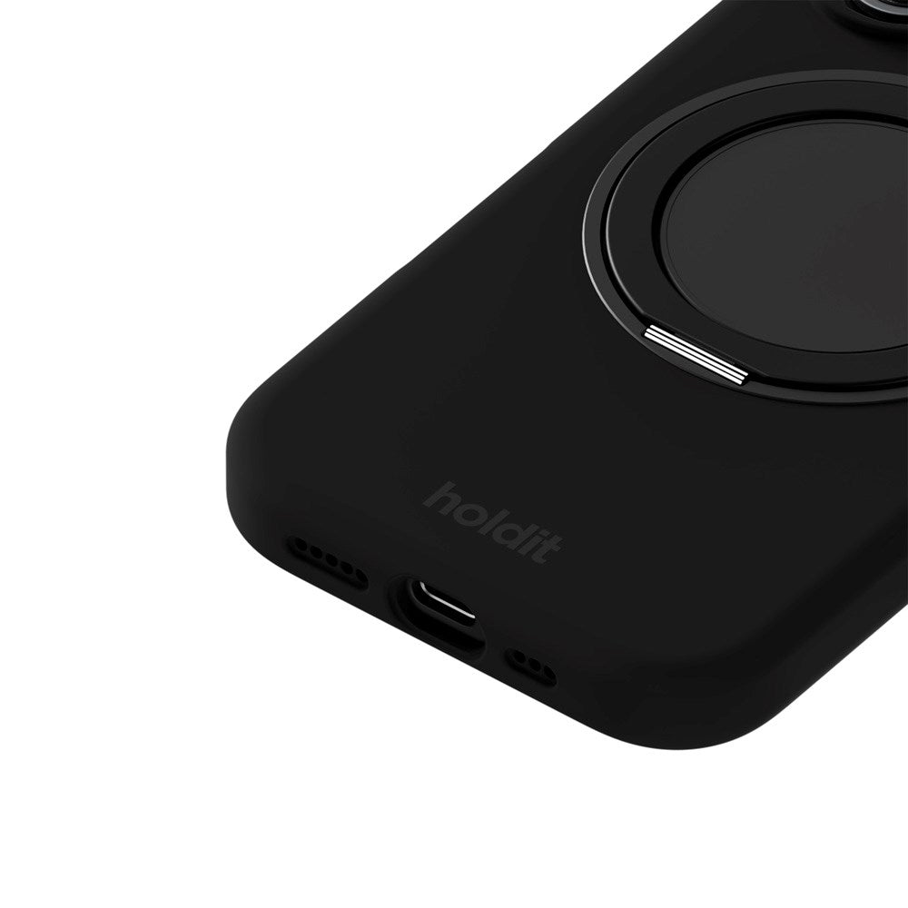 iPhone 16 Holdit Silikone Stand Cover - Black