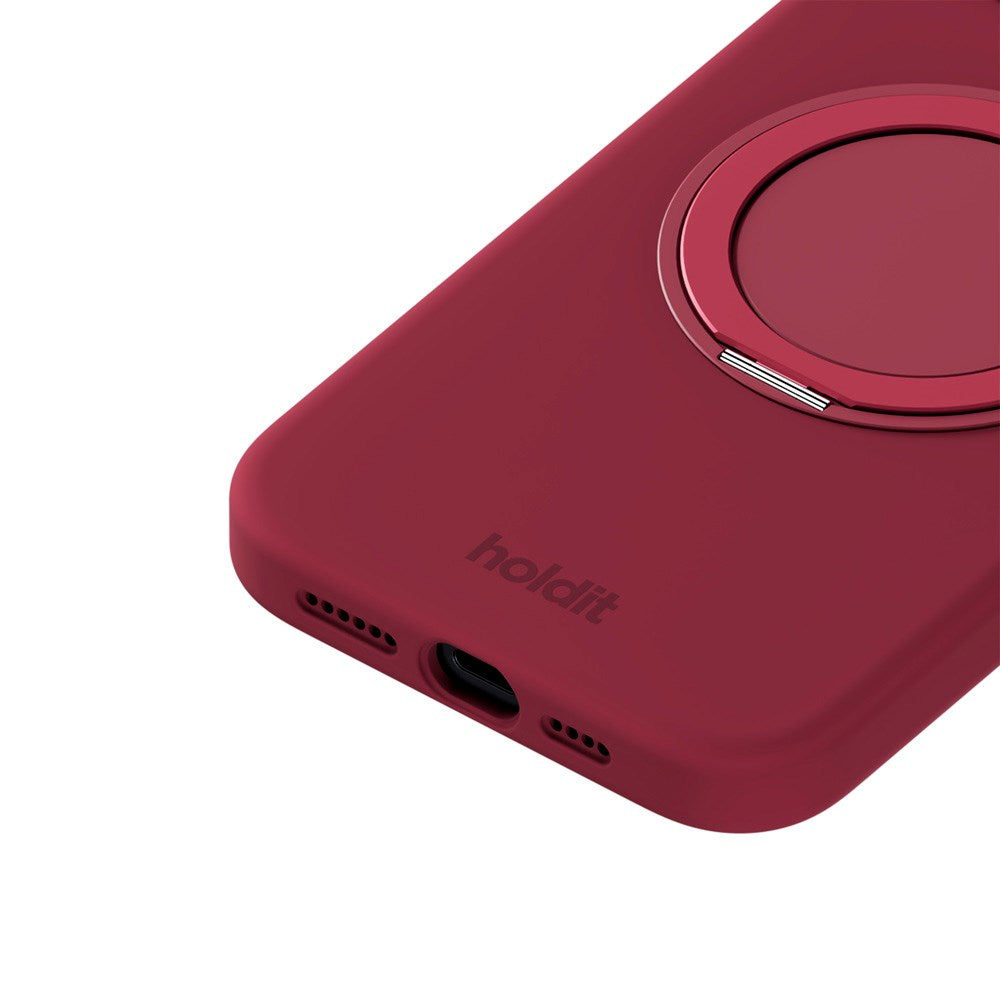 iPhone 16e / 15 Holdit Silikone Stand Cover - Red Velvet