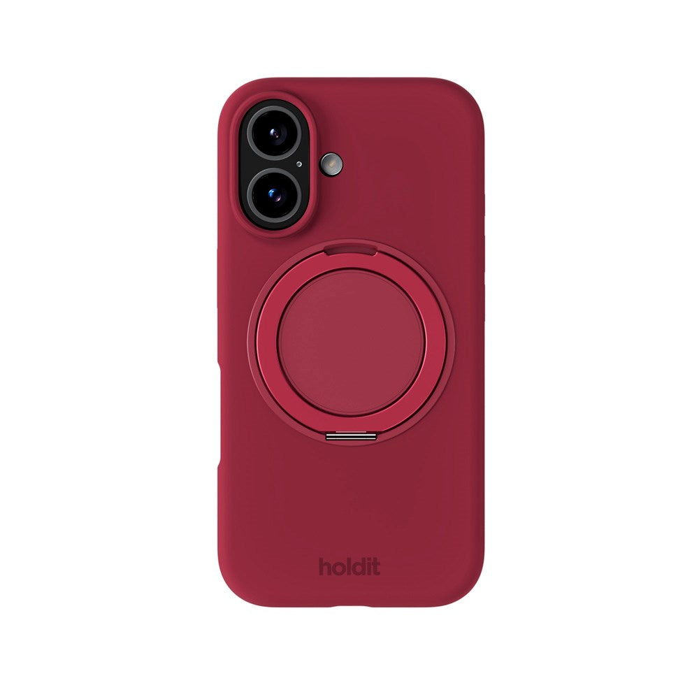iPhone 16 Holdit Silikone Stand Cover - Red Velvet