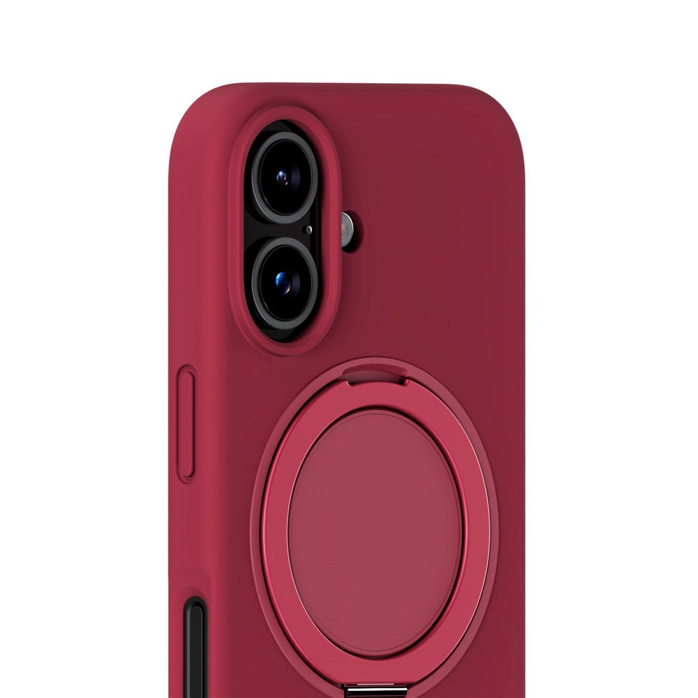 iPhone 16 Holdit Silikone Stand Cover - Red Velvet