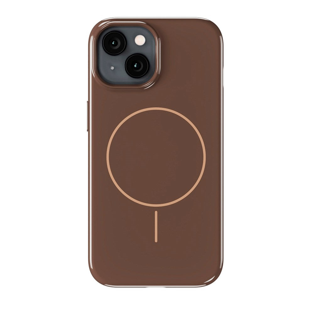 iPhone 16e / 15 / 14 / 13 Holdit Mono Case - MagSafe Kompatibel - Chocolate / Beige