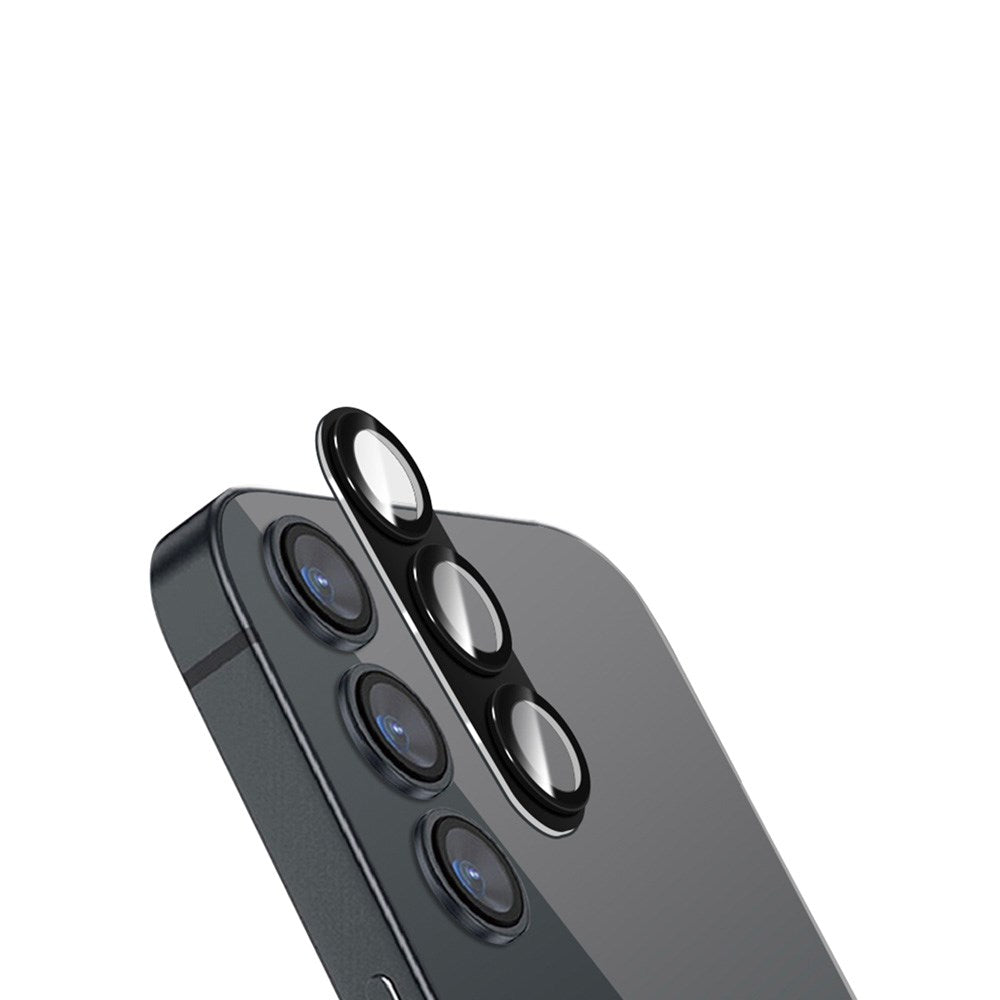 Holdit Samsung Galaxy S25 Kameralinse Beskyttelsesglas - Case-Friendly - Sort