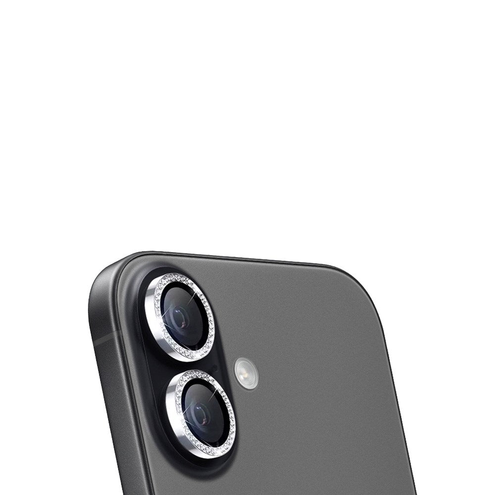 iPhone 17 / 16 / 16 Plus Holdit Linsebeskyttelse - Glitter / Sølv