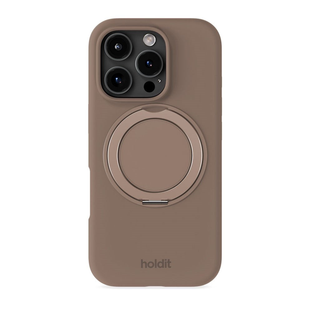 iPhone 16 Pro Max Holdit Silikone Stand Cover - Mocha Brown