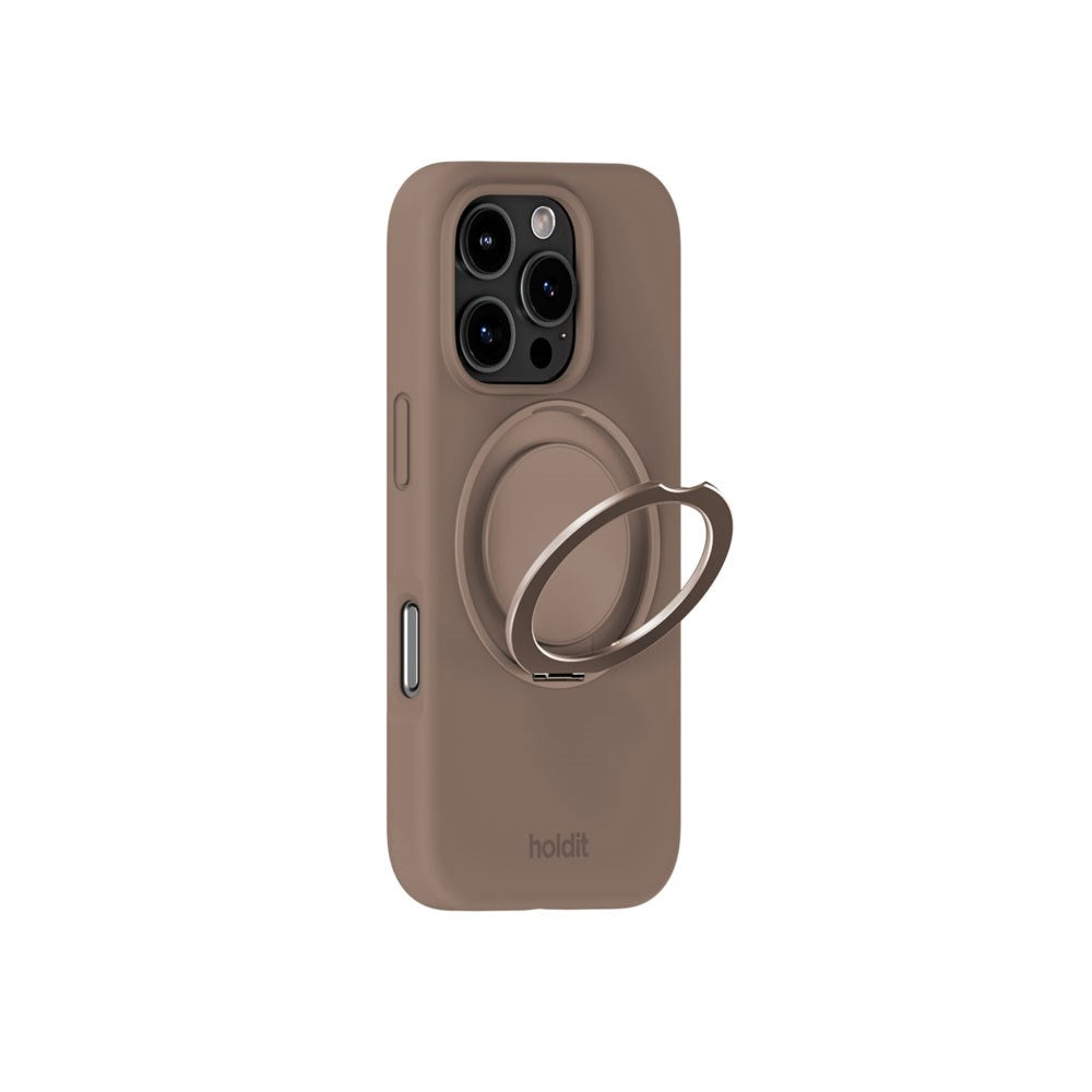 iPhone 16 Pro Max Holdit Silikone Stand Cover - Mocha Brown