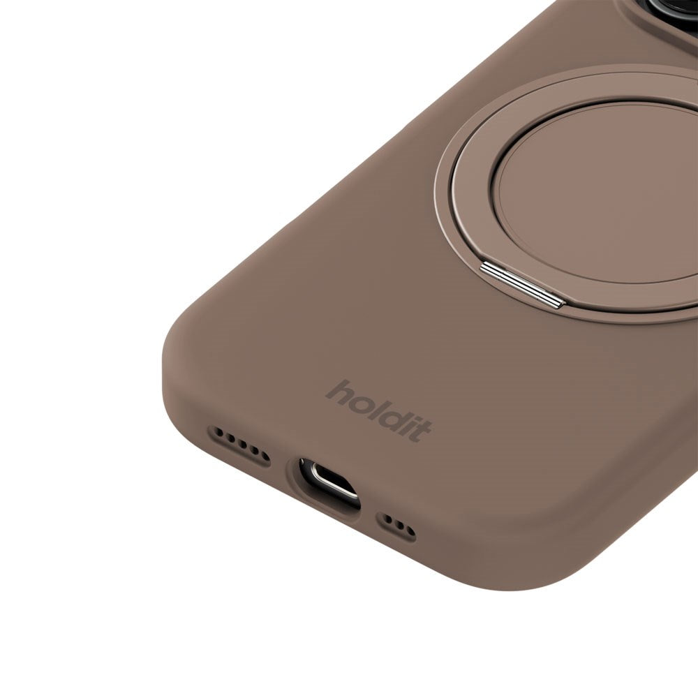 iPhone 16 Pro Max Holdit Silikone Stand Cover - Mocha Brown