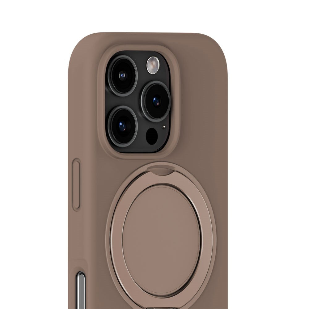 iPhone 16 Pro Max Holdit Silikone Stand Cover - Mocha Brown