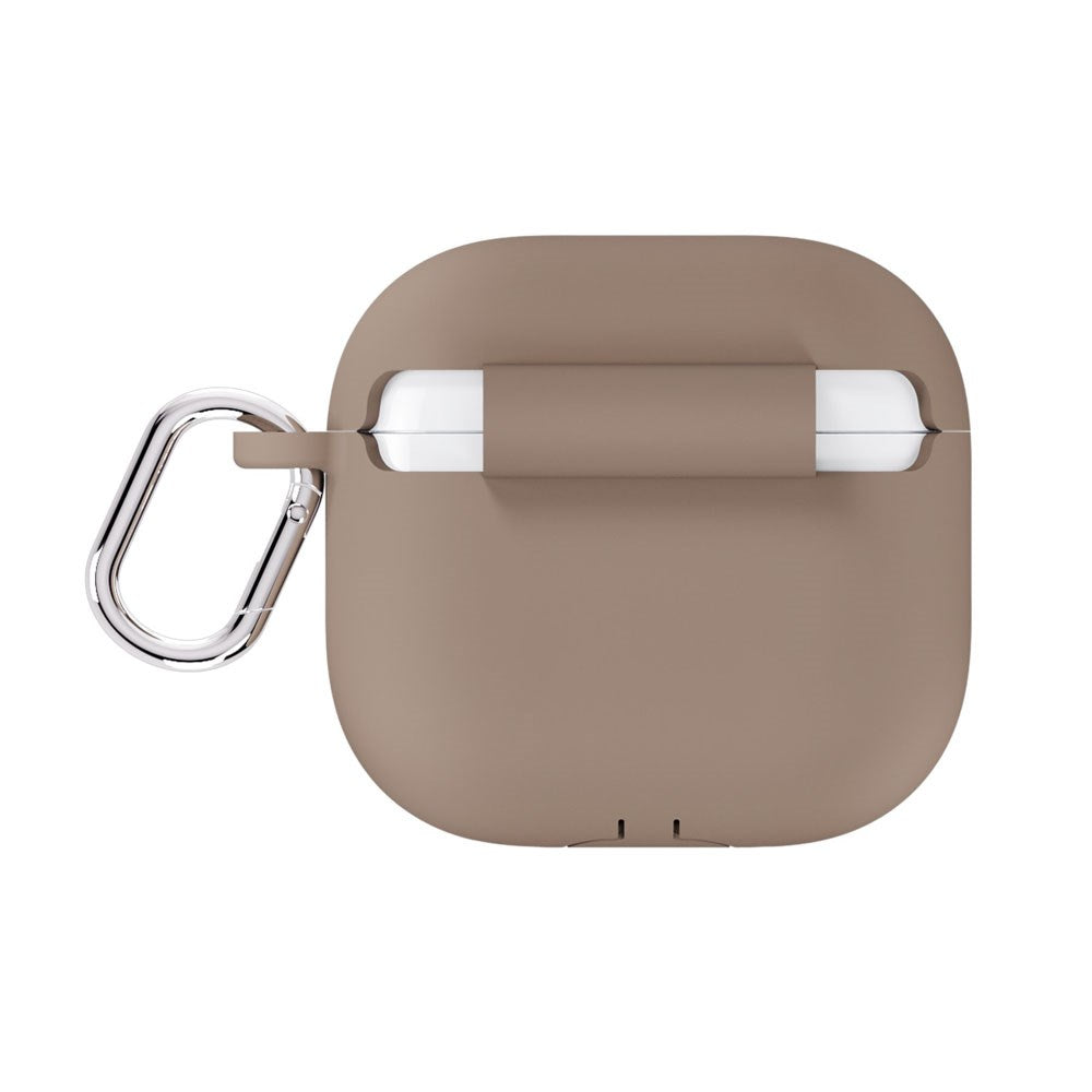 Apple AirPods (4. Gen.) Holdit Silicone Cover m. Karabinhage - Mocha Brown