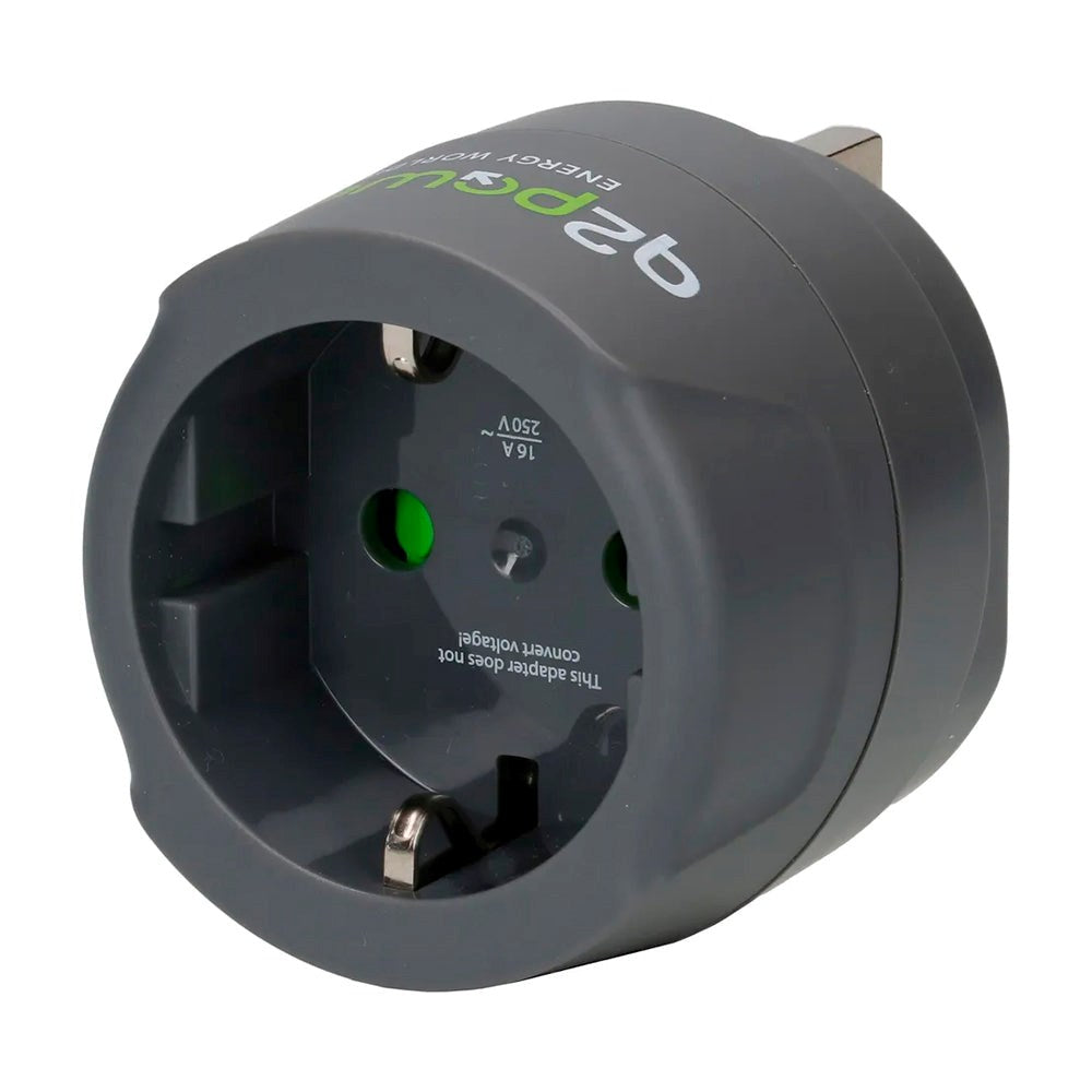 Q2 Power Europa til UK Rejseadapter - Grå