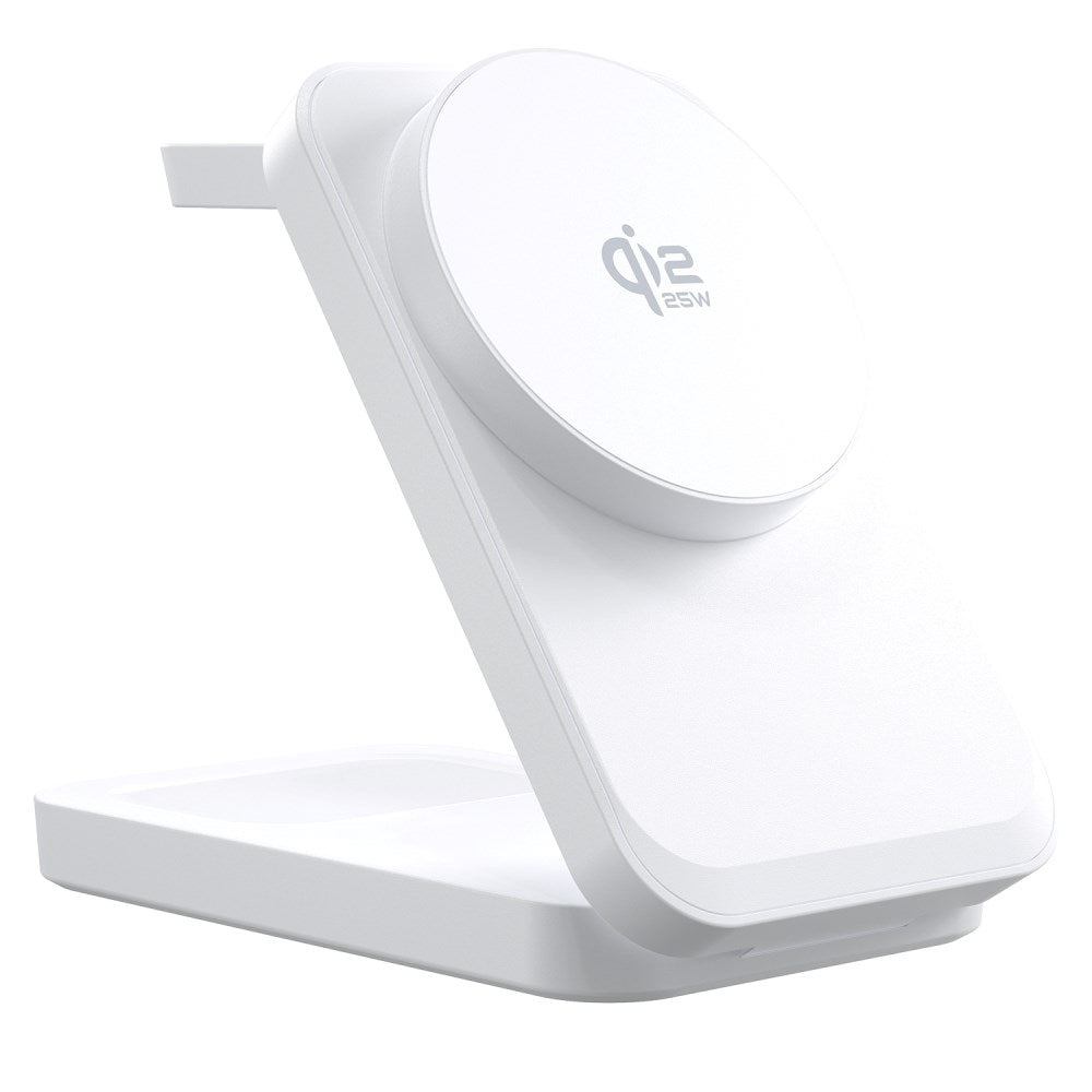 Smartline Foldbar 3-in-1 25W Trådløs Oplader m. Qi2 - Hvid