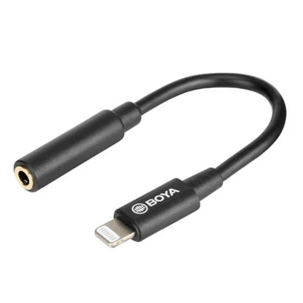 BOYA BY-K3 Lightning til 3.5mm Minijack Audio Adapter - Sort