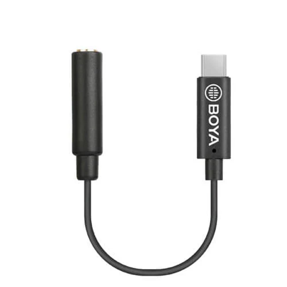 BOYA BY-K4 USB-C til 3.5mm Minijack Audio Adapter - Sort