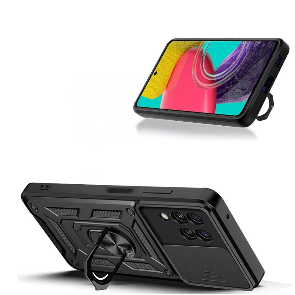 Samsung Galaxy M53 (5G) Tech-Protect Camshield m. Magnetisk ring- og stativfunksjon - svart