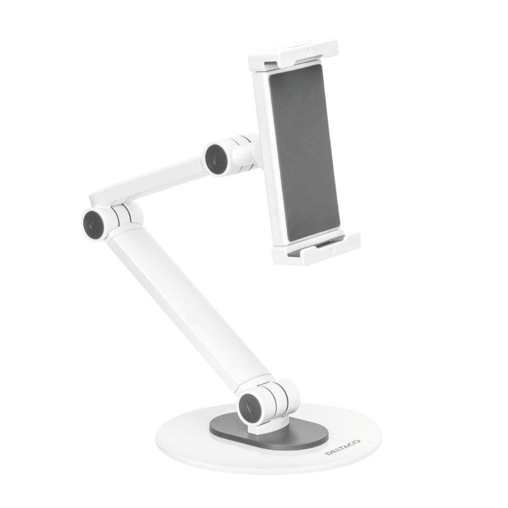 Deltaco Universal Tablet- / Mobilstander til Bord - Mål: 4.7 - 12.9" - Hvid