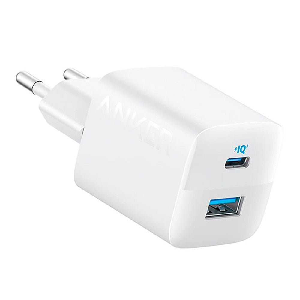 Anker 323 Vegglader 33W m. USB-A & USB-C - Hvit