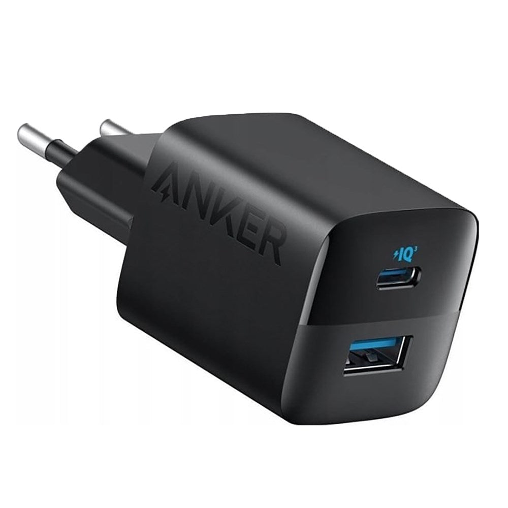 Anker 323 Vegglader 33W m. USB-A & USB-C - Svart