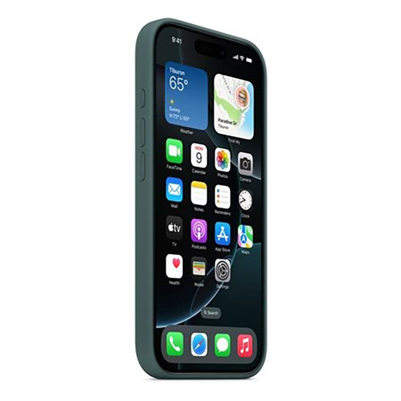 Originalt Apple iPhone 16 Pro silikon bakdeksel - MagSafe-kompatibelt - Lake Green (MYYR3ZM/A)