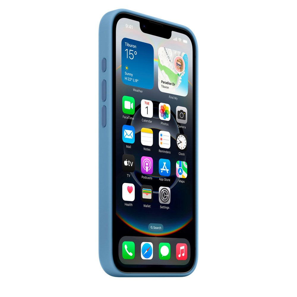 Original Apple iPhone 16e Silikone Bagside Cover - Winter Blue (MD3Q4ZM/A)