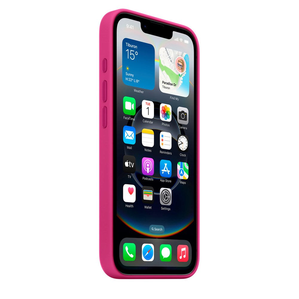Original Apple iPhone 16e Silikone Bagside Cover - Fuchsia (MD3W4ZM/A)