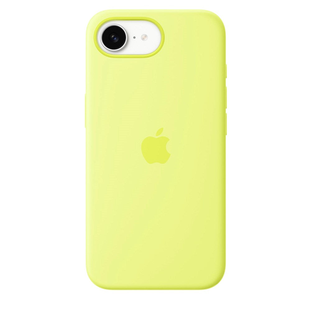 Original Apple iPhone 16e Silikone Bagside Cover - Neon Yellow (MGYW4ZM/A)
