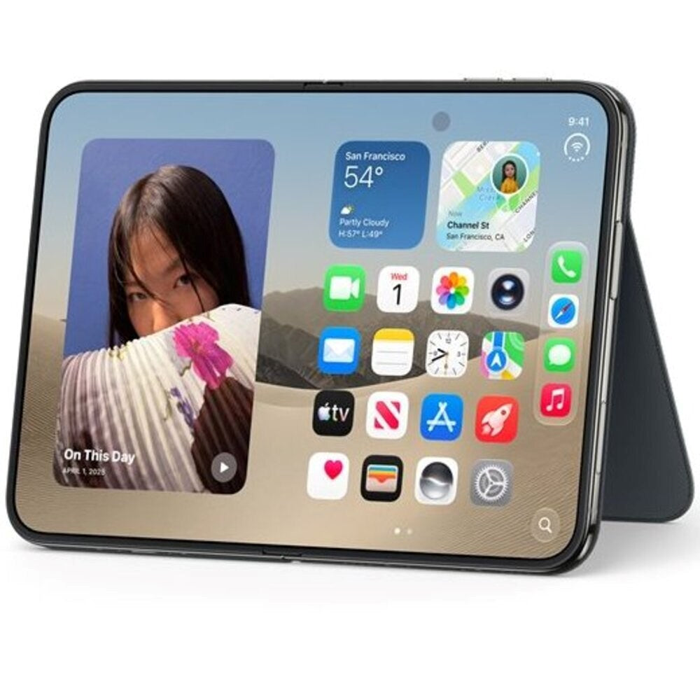 Original Apple iPhone Duo Folio Cover m. Kickstand - MagSafe Kompatibel - Navy Blue (MKR74ZM/A)
