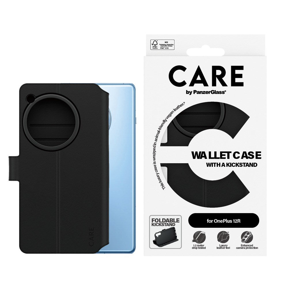 CARE by PanzerGlass OnePlus 12R Feature Wallet Case m. Kickstand - Sort