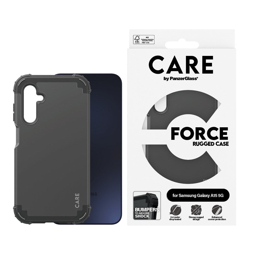 Samsung Galaxy A15 (5G) CARE by PanzerGlass Fashionable FORCE Case - MagSafe Kompatibel - Sort