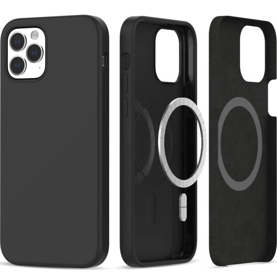iPhone 12 / 12 Pro Tech-Protect Silikon Bakdeksel - MagSafe kompatibel - Svart