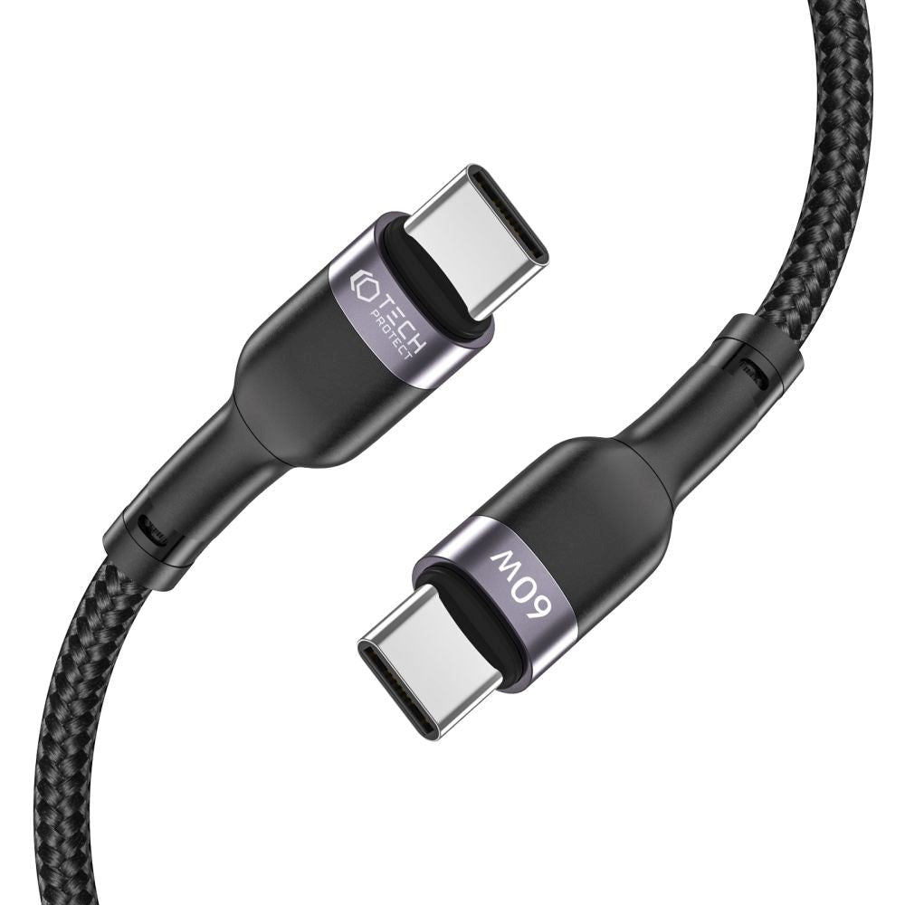 Tech-Protect Ultraboost USB-C til USB-C-kabel PD60W/3A 2m - Svart