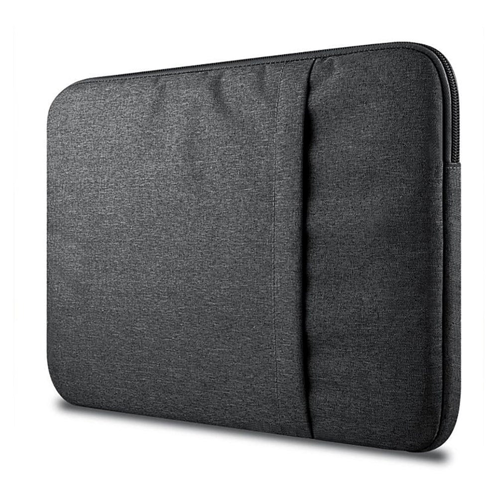 Tech-Protect Stof Laptop Sleeve 13-15" m. Ekstra Lomme (33 x 24 cm) - Mørkegrå