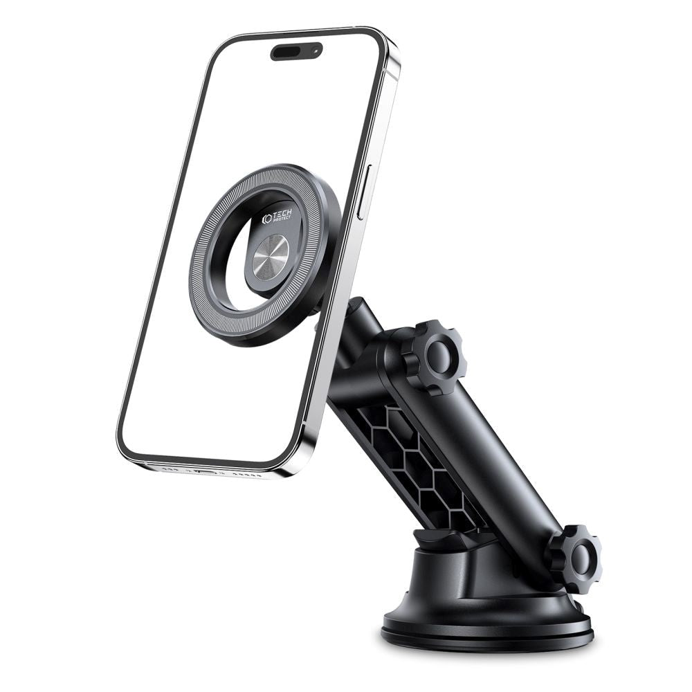 Tech-Protect N53 magnetisk telefonholder for frontrute og dashbord - MagSafe-kompatibel - Svart
