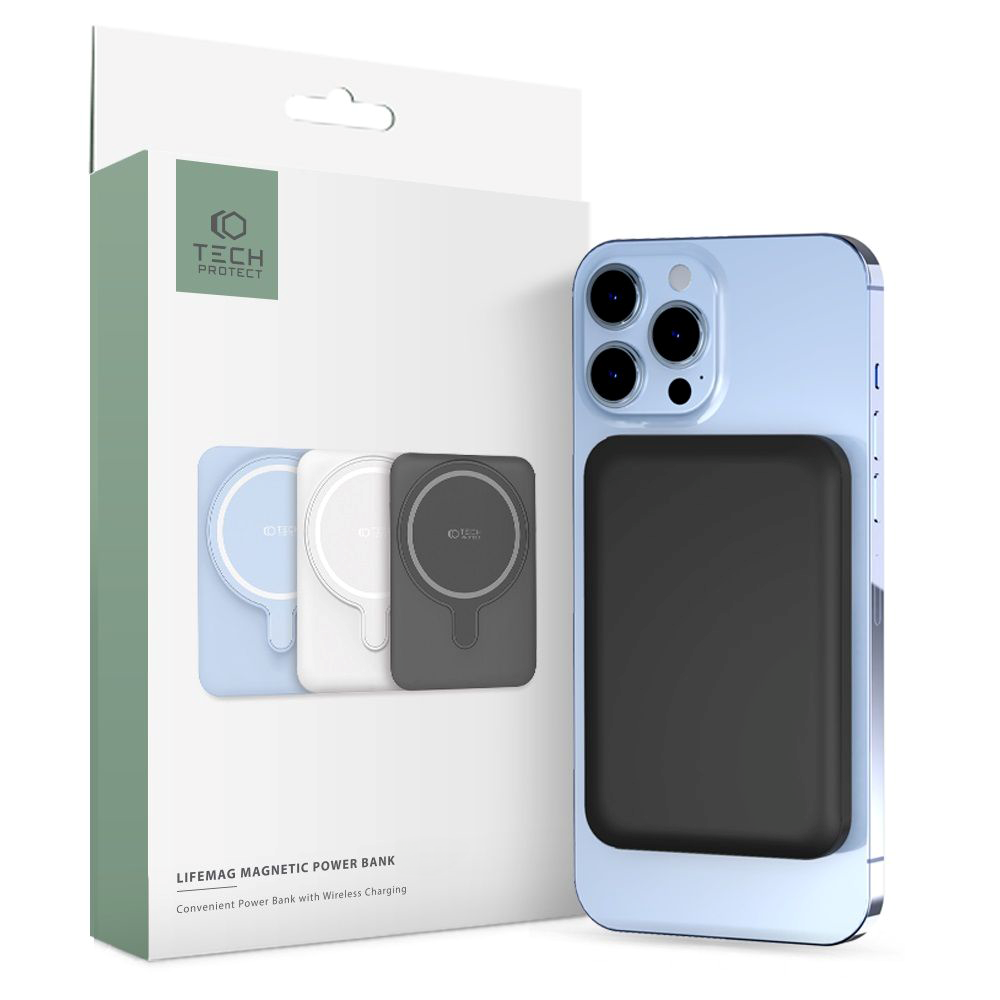 Tech-Protect Wireless Powerbank 10000 mAh - MagSafe-kompatibel - Svart