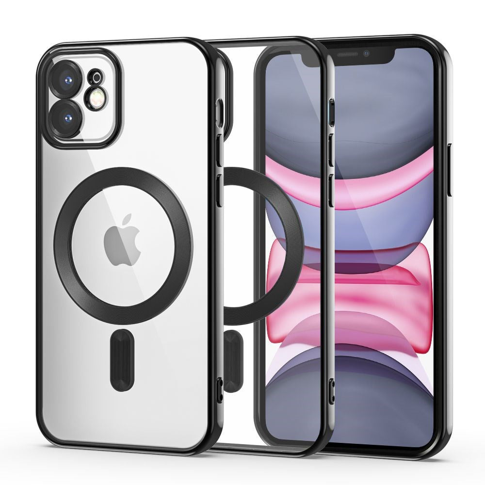 iPhone 11 Tech-Protect MagShine Bakdeksel - MagSafe-kompatibel - Gjennomsiktig / Svart