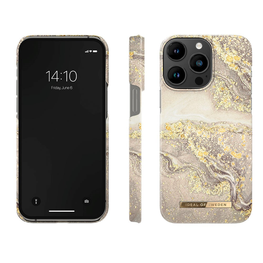 iPhone 14 Pro Max iDeal Of Sweden Fashion Case - Sparkle Greige Marble