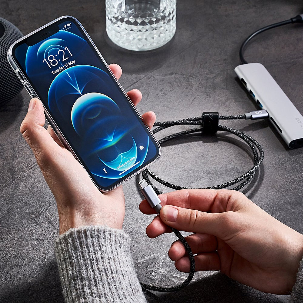 Epico Braided USB-C til Lightning Kabel PD 60W - 120cm - Grå