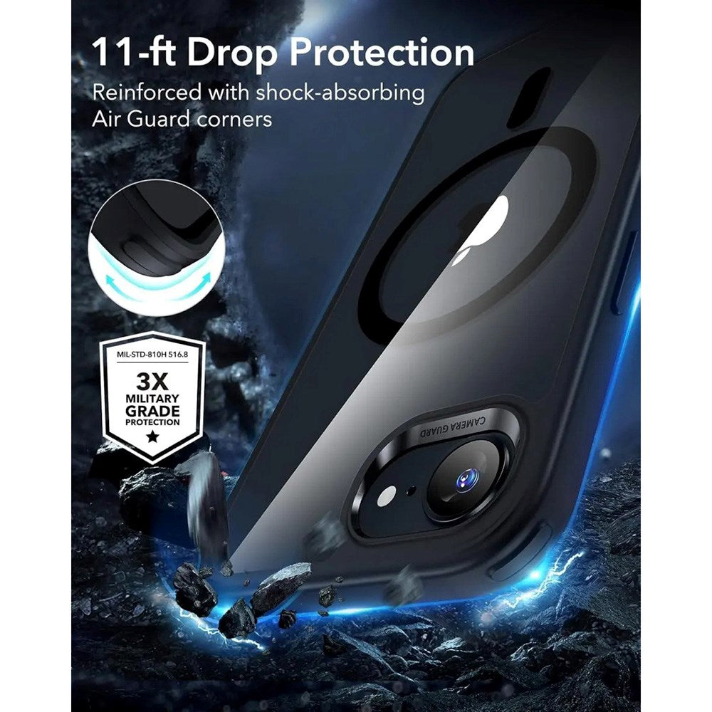 iPhone 16e - ESR Classic Hybrid Cover - MagSafe Kompatibel - Gennemsigtig / Sort