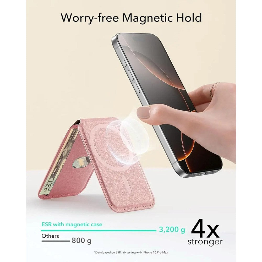 ESR MagSafe Kortholder m. Indbygget Ståfunktion - Lyserød