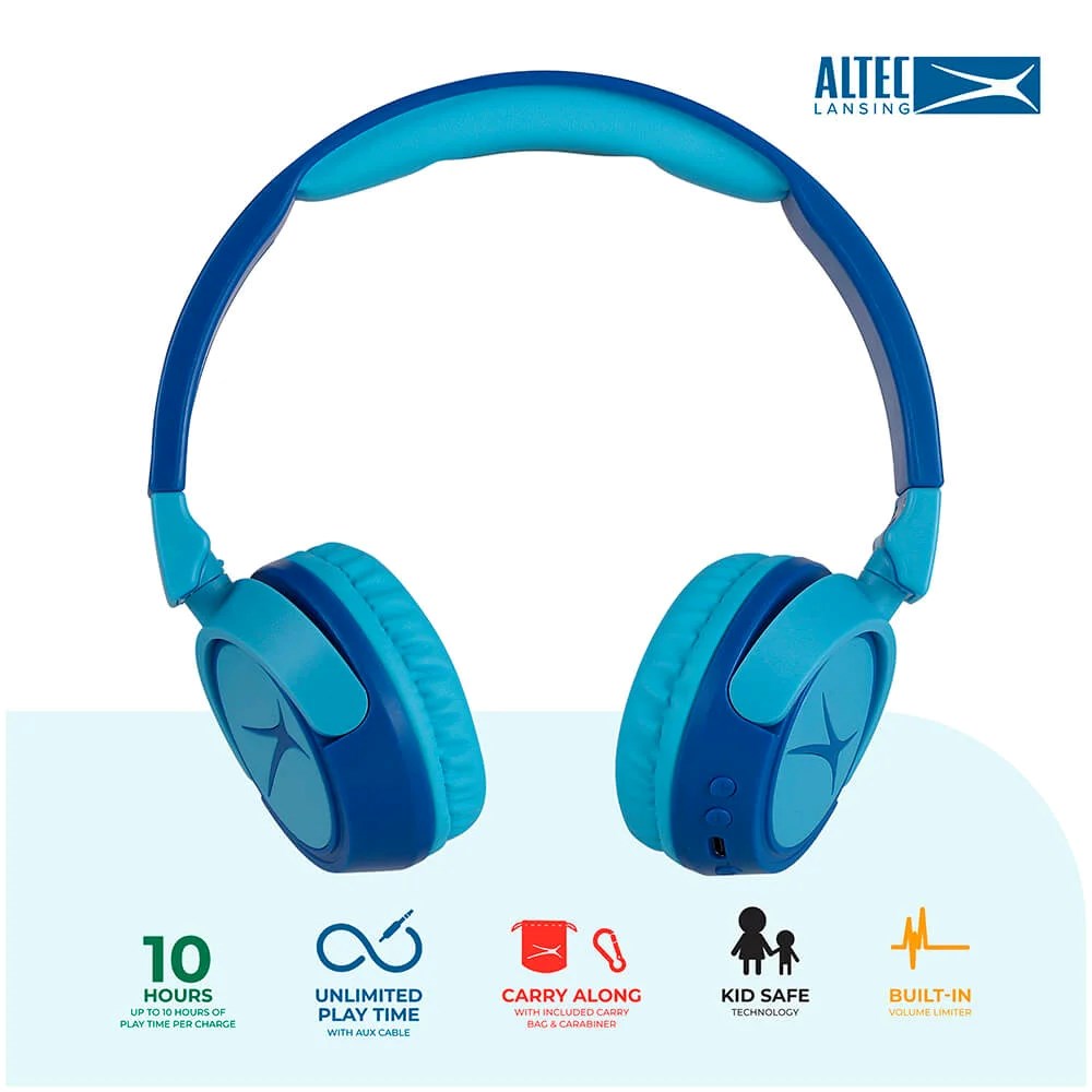 Altec Lansing 2-i-1 Trådløs / m. Ledning Headset til Børn - On-Ear Design - Blå