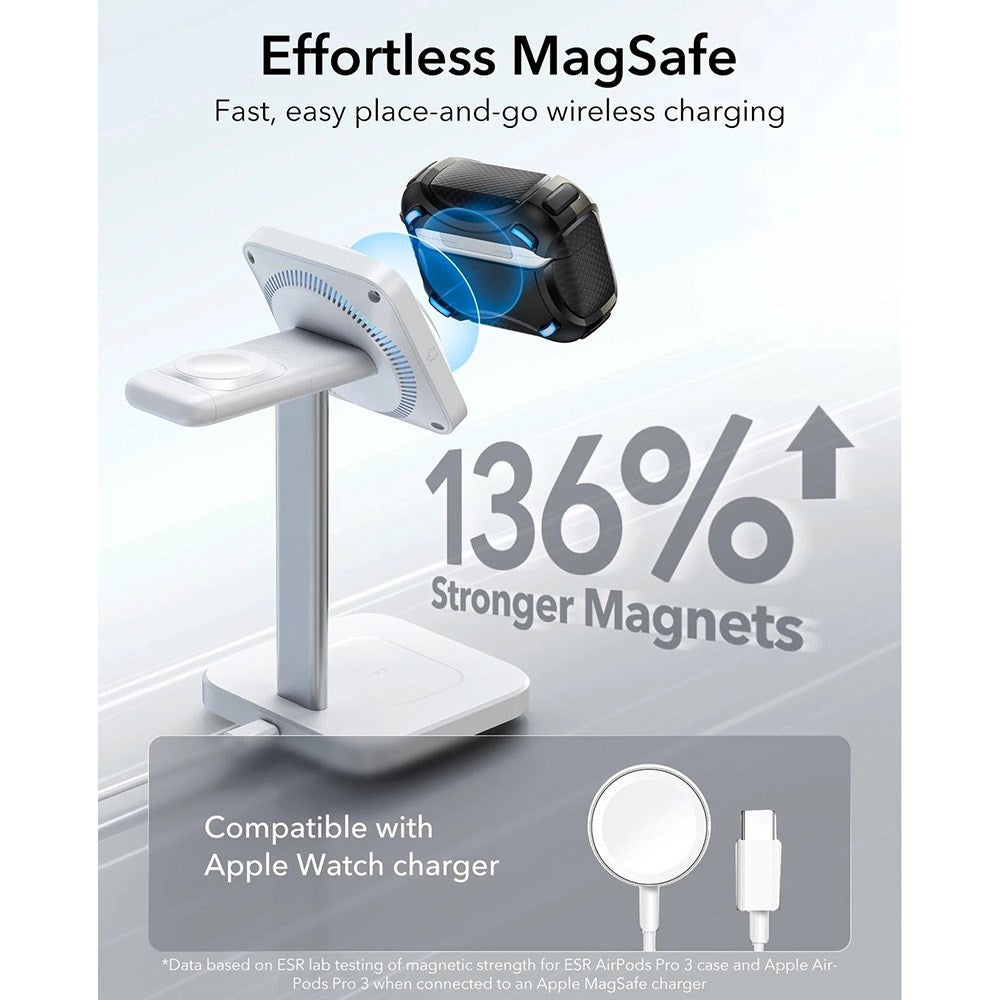 ESR AirPods Pro (3. gen.) Cyber FlickLock Case m. Karabinhage & Lås - Titanium